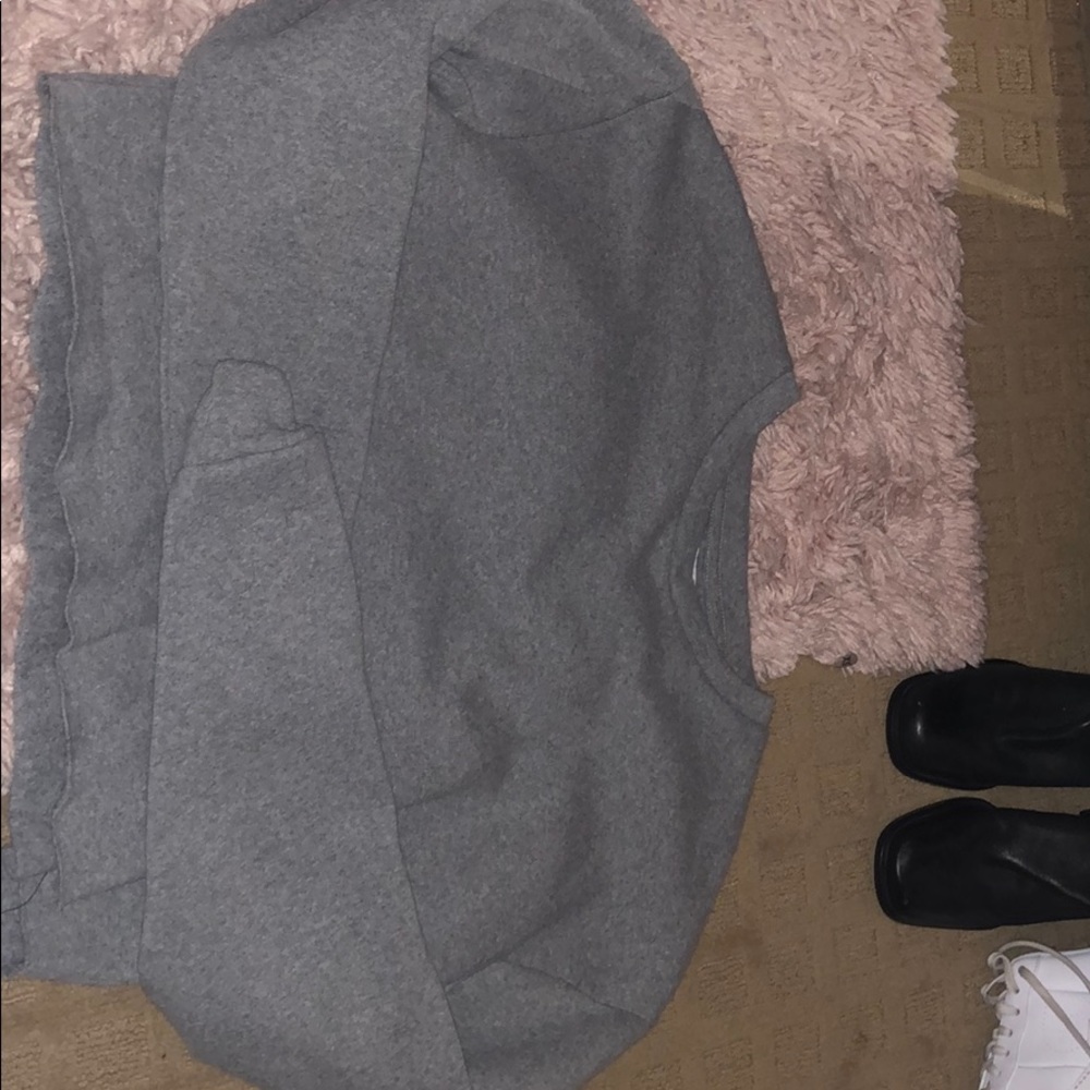 Grey cropped topshop sweatshirt